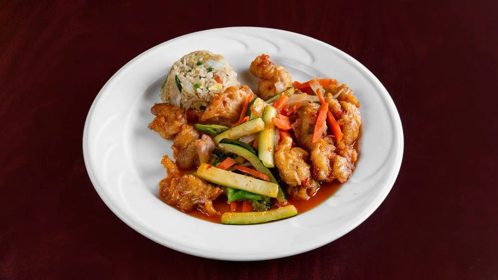 Stir-fried chicken with vegetables at Green Tea Sushi Bar，a Japanese Restaurant in Covington