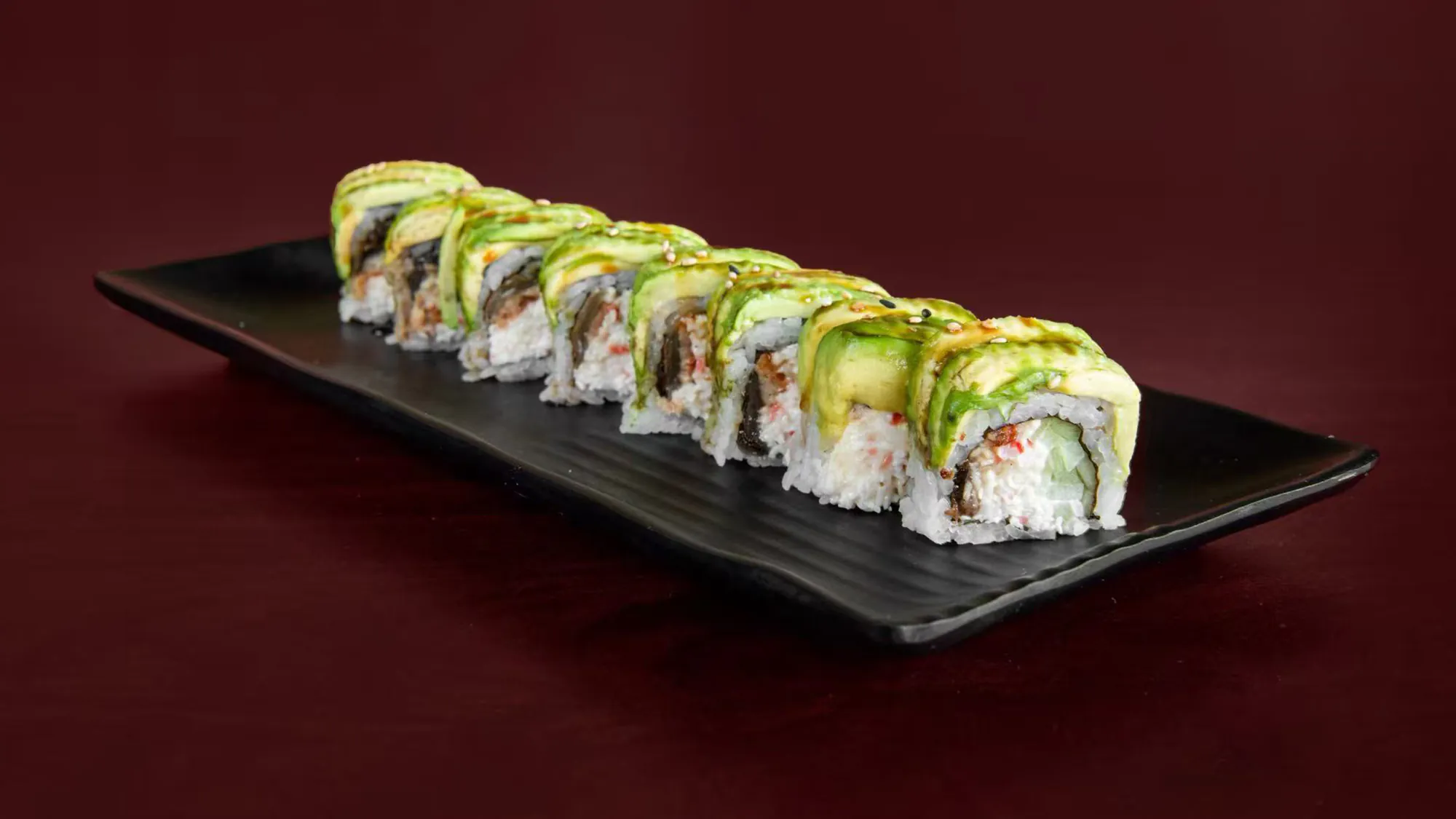 Avocado Sushi Roll with Spicy Mayo at Green Tea Sushi Bar，a Japanese Restaurant in Covington